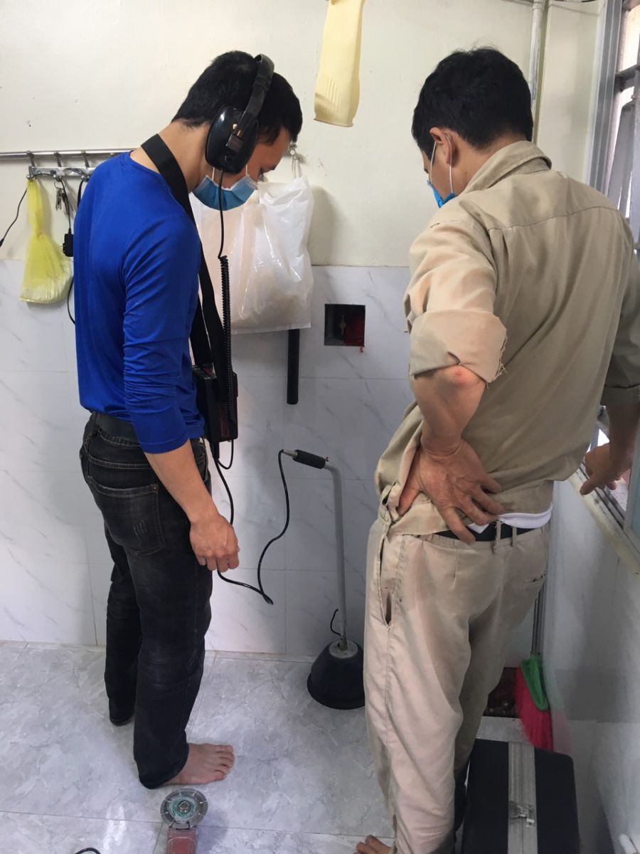 Siêu âm đường ống nước nhà vệ sinh rò rỉ tại Đà Lạt